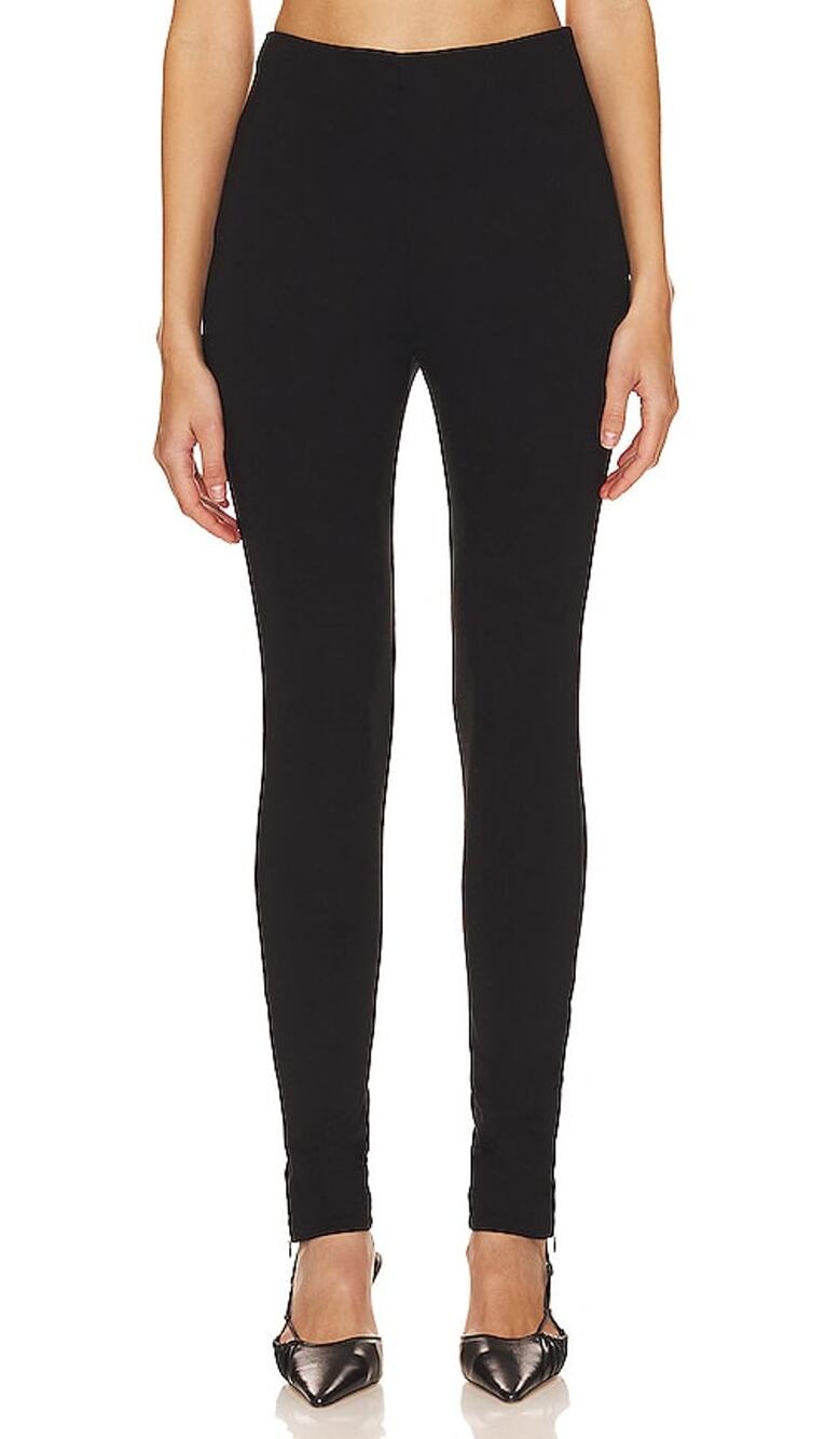 Rue Sophie Sleek Black Side Slit Ponti Leggings Size XS